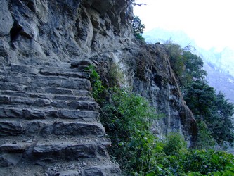 Steps on a Nepal trek Steps on a Nepal trek
